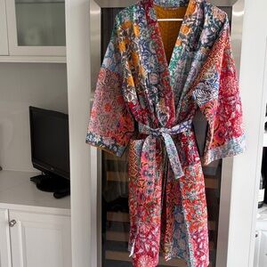 Multicolor kantha cotton Patchwork print Lightweight Women’s Coat